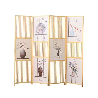 China CLASSIC Custom 6 ft. Tall Beige Woven Bamboo Folding Privacy Room Divider Screens Room Divider with 2 Display Stands for sale