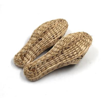 China Pure Manual Handmade Women And Ladies Plain Woven Straw Slippers Flat Sandals for sale