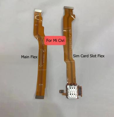 China Mian Board Flex Cable Socket Motherboard Cable For Xiaomi MI Civi Mianboard SIM Reader Card Holder Tray Slot Mobile Phone Repair Part Quality Nice for sale