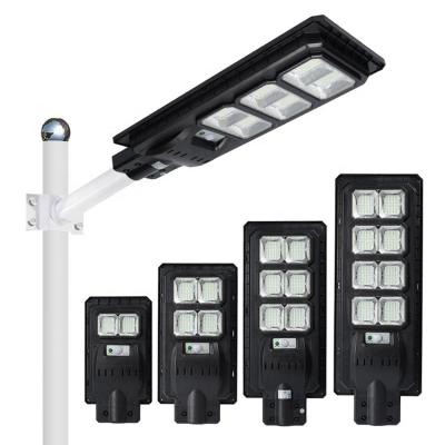 China ABS Ip65 100w 200w 300w 400w ROAD street light SMD remote control outdoor waterproof all in one integrated led solar street light for sale