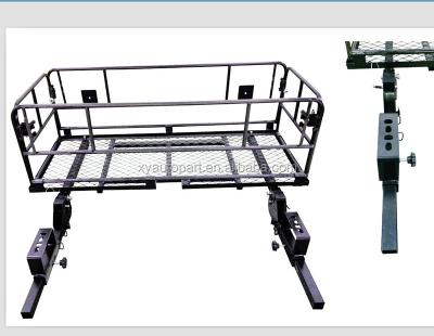 China Heavy Duty Two Hitch Bar Hitch Luggage Carrier Cargo Basket With Two Hitch Ball for sale