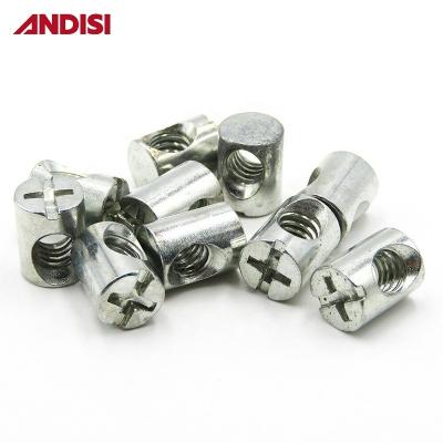 China 11-20mm Length M6 M8 Cross Head Phillips Drive Barrel Nut for Wood Joint Connecting for sale