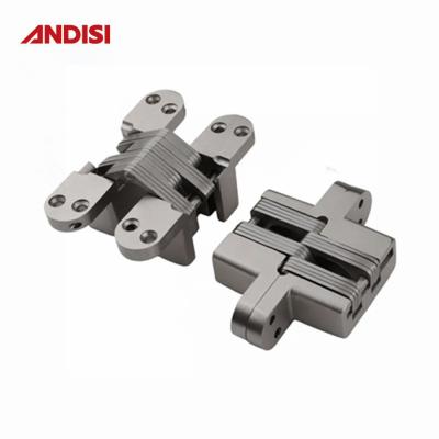 China Zinc Alloy Pivot Hidden Butt Cross Special Type Invisible Hinge for Furniture Market for sale