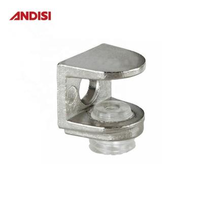 China Adjustable Shelf Holder Mini Zinc Alloy Glass Clamp Shelf Support for Glass Shelf Bracket for sale