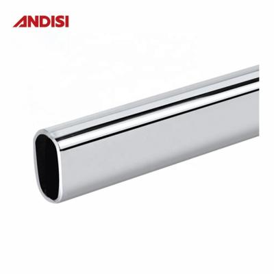 China 30x15 Chrome Steel Oval Closet Rod for Wardrobe Fittings and Closet Organization for sale