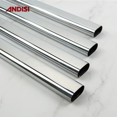 China 0.5/0.6/0.7/0.8/0.9/1.0/1.2mm Oval Metal Wardrobe Tube for Polished Chrome Closet Rod for sale