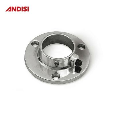 China Furniture Wardrobe Pipe Bracket Holder 30mm Chrome Round Closet Rod Support Flanges for sale