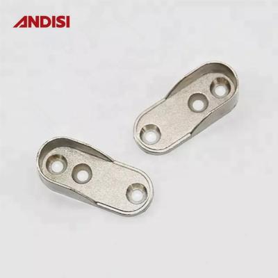 China 44mm Zinc Alloy Clothes Rail Holder for Wardrobe Cabinet Oval Pipe Tube End Bracket for sale