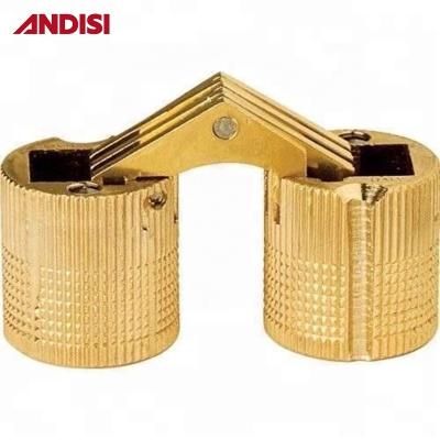 China Solid Brass Cylindrical Hinge 180 Degree Corner for Bedroom Furniture Fittings for sale