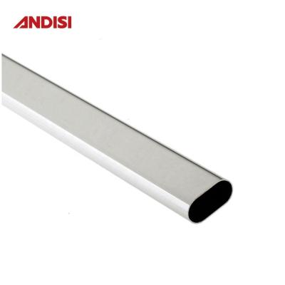 China Bedroom Furniture Aluminum Tube Wardrobe Hanging Tube Rail Oval Closet Rod Tube Folded for sale