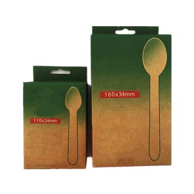 China Amazon Cutlery Set Disposable Disposable Wooden Spoon Fork Knife With Box for sale