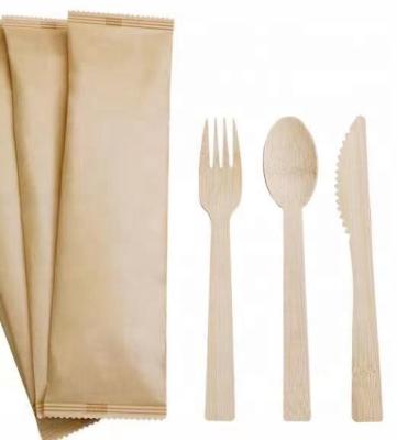 China Disposable Disposable Birch Cutlery Set Knife Fork Spoon Bamboo Wooden Napkin for sale