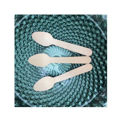 China 110mm Birch Wood Disposable Disposable Teaspoon for sale