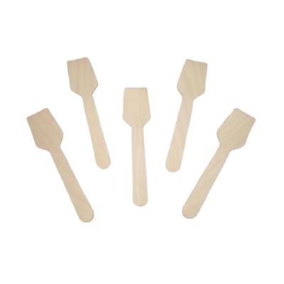 China Disposable Eco-friendly Biodegradable Disposable Natural Wooden Scoop Ice Cream Spoon 95mm for sale