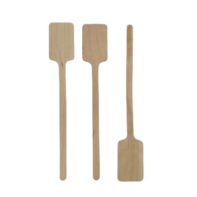 China Sustainable Disposable Birch Coffee Paddel Wooden Wooden Head Agitator Sticks Square Head Stirrer for sale