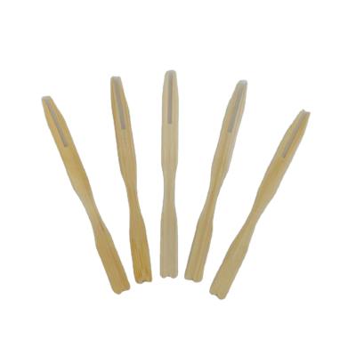 China Fruit Picks 9cm Disposable Bamboo Mini Cocktail Forks Party Forks Shake Mini Forks For Wedding Party 100 pcs/bag for sale