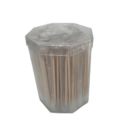 China Birch Wood Disposable Disposable Toothpicks in Plastic Box for sale