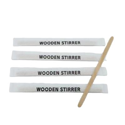 China Disposable Wooden Coffee Stirrer Beverage Stick 14cm Wooden Stir Bar for sale