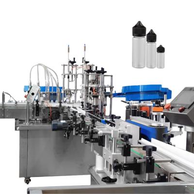 China Automatic Topical Food Ointment E-Liquid 30ml 60ml Bottle Filling Capping Labeling Production Line for sale