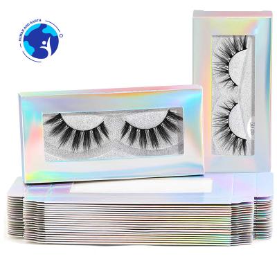 China Recyclable Custom Soft Paper Packaging Eyelash Storage Empty Lash Case Package Glitter Laser Eyelash Storage Paper Box for sale