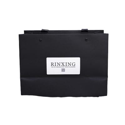 China Luxury Recycled Materials Shoes Clothing Printed With Handles Logo Shopping Gift Black Jewelry Custom Packaging Paper Bags for sale