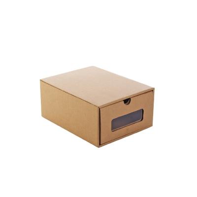 China Creative Multifunctional Foldable Eco-friendly Drawer Recyclable Stackable Kraft Corrugated Other Storage Shoe Paper Boxes for sale