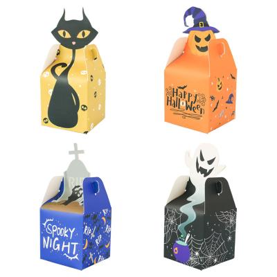 China Christmas Halloween Handmade Pumpkin Ghost Pattern Small Gift Candy Paper Packaging Bag for sale