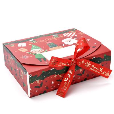 China Recyclable Luxury Custom Ribbon Cardboard Christmas Birthday Gift Printing Paper Box With Your Own Logo for sale