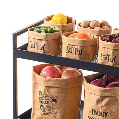 China Recycled Vegetable Materials Household Product Fruit Food Packaging Kraft Paper Bag for sale