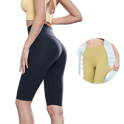 China Breathable Customize GYM Nylon Sports Capri Pants Seamless High Waisted Leggings Yoga Tights Woman Gaiters Shorts for sale