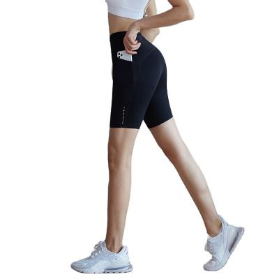 China Women Nylon Spandex High Waist Breathable Sporty Gym Short Manufacturer Clothing Leggings Butt Crac! crack! workout yoga shorts with pockets for sale