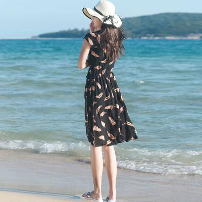 China Breathable High-end Pure Cotton Dress Women Summer Dress Fashion Artificial Cotton Beach Thailand Silk Bohemian Floral Skirt for sale