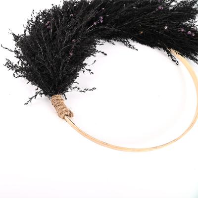 China Non-Toxic Handmade Garland Black Reed Pampas Grass Garden Decoration Wedding Party Garland for sale