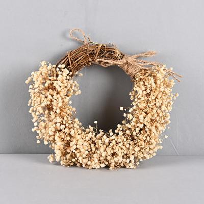 China Factory Hot Selling Christamas Home Decoration Christamas Home Decor Dried Flower Garland Circle Babysbreath Garland Outdoor Christmas Decoration Garland Gypsophila for sale