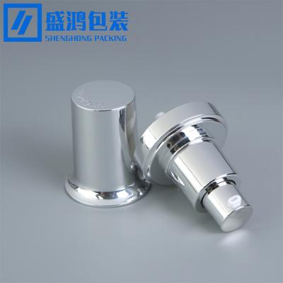 China Non Spill 18mm Silver Cream Pump With Round Collar For Cosmetic Packaging for sale