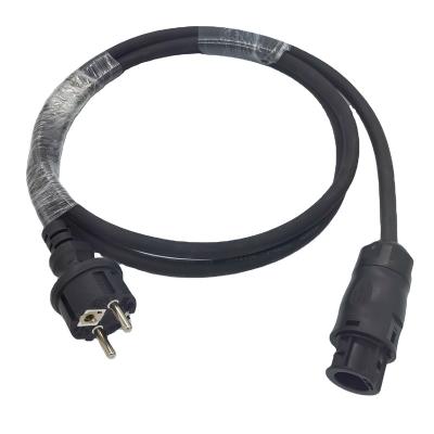 China Central BC01 to Schuko (ECO 7/7) 3 x 1.5mm2 H07RN-F Hose Rubber Cable (2 Pole + PE) for Micro Inverter Socket Plug Length 2M/5M/10M/15M for sale