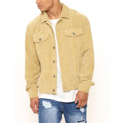 China New Arrivals QUICK DRY Spring Autumn Men Bomber Jackets Long Sleeves Turn Down Collar Custom Corduroy Trucker Logo Jacket For Men for sale