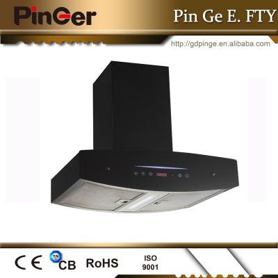 China Wall Mounted Hotel Touch Screen Range Hood Side Draft Remote Control for sale