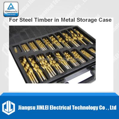 China Professional Metric Titanium Plated Metal Drilling 170 PC Drill Bit Set For Steel Timber In Metal Storage Case for sale