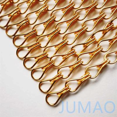 China Golden Aluminum Chain Mesh Curtains Chain Link Door Fly Curtain for sale