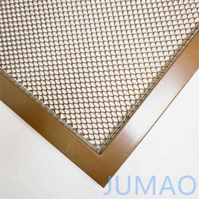 China Custom Mesh Screen Divider Architectonisch Geweven Metalen Mesh Champagne Gold Te koop