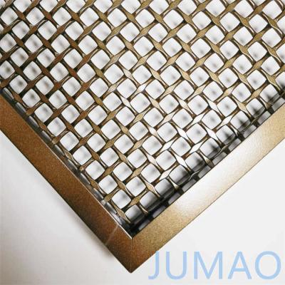 China Crimped Metal Mesh Cabinet Insert For Doors Antique Brass for sale