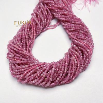 China Bracelet Necklace Natural Pink Tourmaline Faceted Beads and Loose Beads For Jewelry Making Bracelet Necklace Size 2mm 3mm for sale