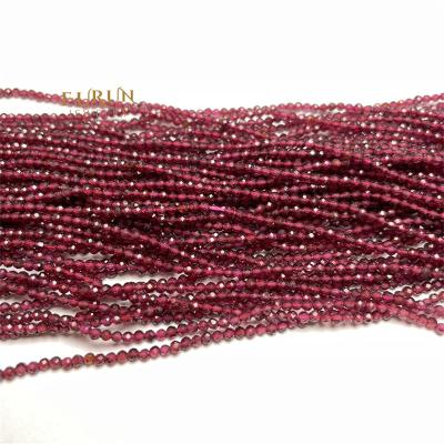 China Wholesale Jewelry Making Round Garnet Stone Small Beads 2,3,4mm Wine Red Faceted Natural Stone Loose Beads For Necklace Jewelry Making Desgin for sale