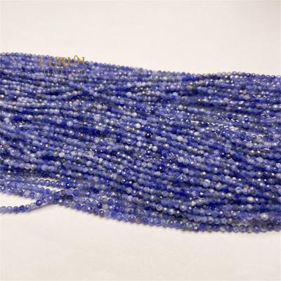 China Wholesale Natural Natural Blue Gemstone Jasper Faceted Round Beads 2,3,4mm Small Jewelry Design Sodalite Loose Beads For Jewelry Beads Supplier for sale