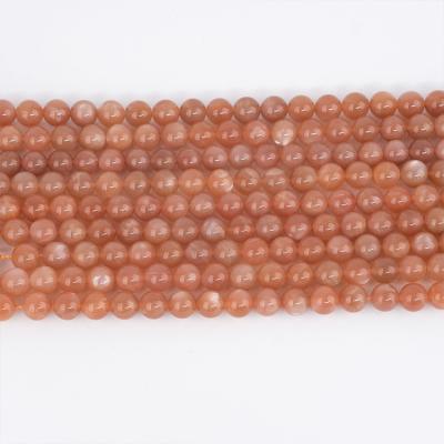 China Mateiral 4-10mm Natural Gemstone Beads Sunstone Natural Stone Gold Color Round Loose Beads For Jewelry Making Diy Bracelet for sale