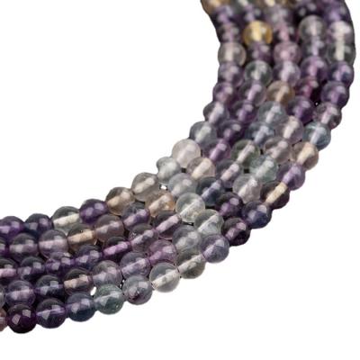 China Making Fluorite Wholesale Gemstone Jade Crystal Round Loose Beads For Jewelry Necklace Bracelet Earring Making DIY Jewelry Bracelet Anklet Perforated Bead for sale