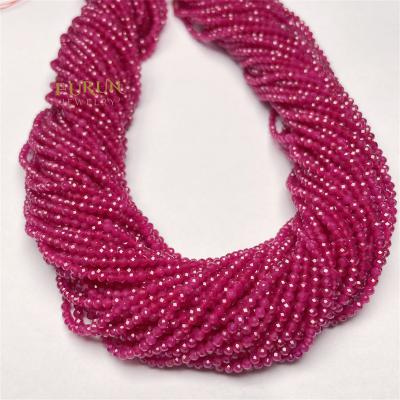 China Jewelry Desgin Sell Wholesale Natural Red Ruby Stone Faceted Round Beads Loose Strand 2,3,4mm Gemstone Beads For Necklace Jewelry Beads Supplier for sale