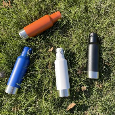 China Latest 500Ml Thermos Flask Bottle Outdoor Sport Stainless Steel Vacuum Travel Stocked Water Bottle With Carabiner for sale