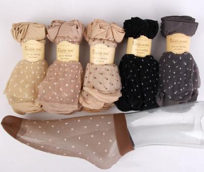 China Breathable Nude Sheer Polka Dots Sheer Socks for sale